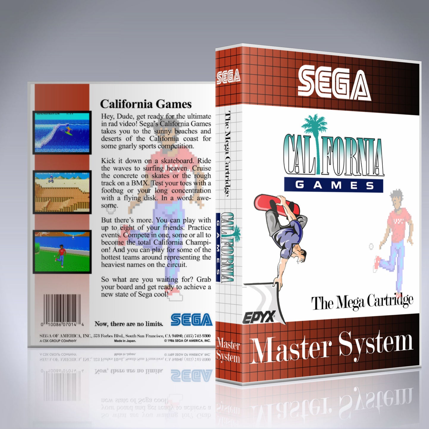Sega Master System Custom Case - NO GAME - California Games