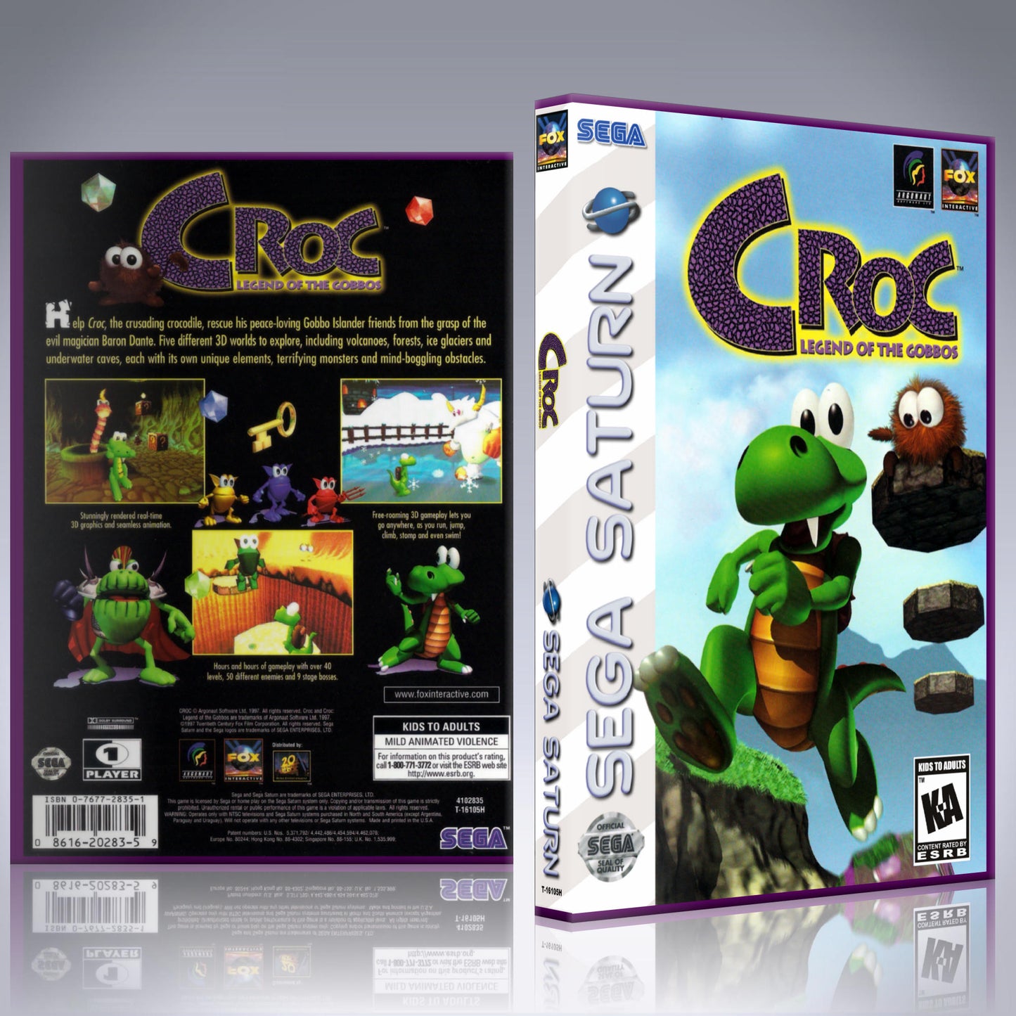 Sega Saturn Custom Case - NO GAME - Croc - Legend of the Gobbos