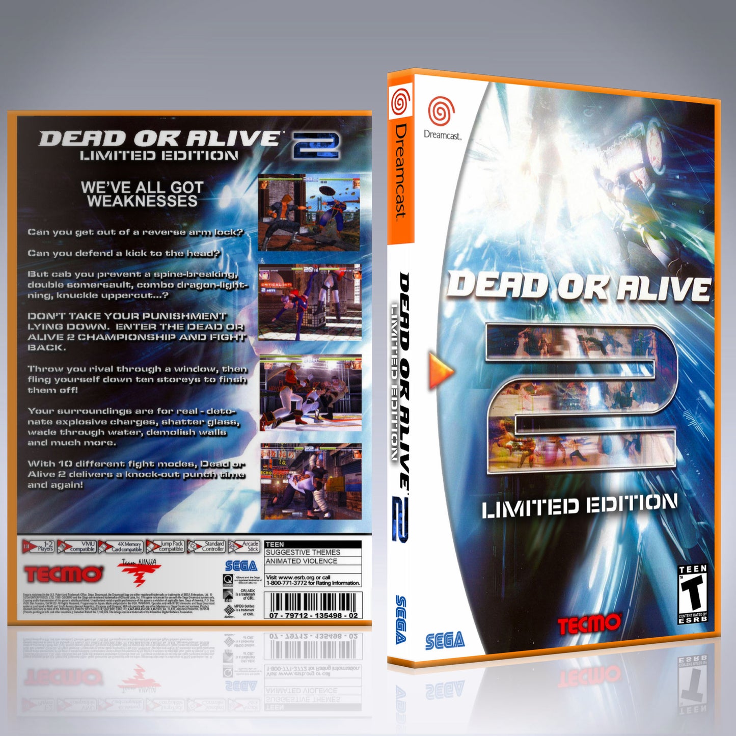 Dreamcast Custom Case - NO GAME - Dead or Alive 2 - Limited Edition