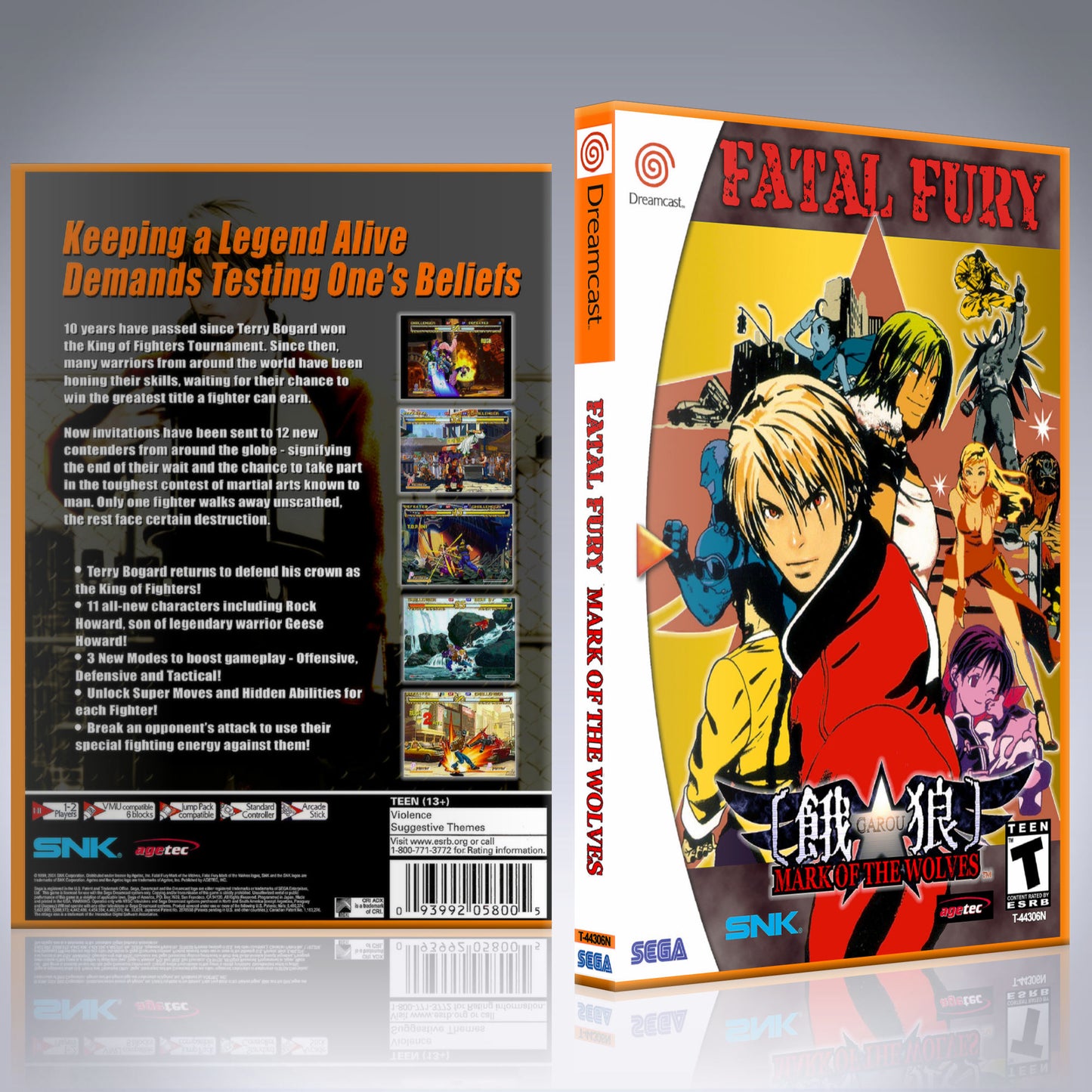Dreamcast Custom Case - NO GAME - Fatal Fury - Mark of the Wolves