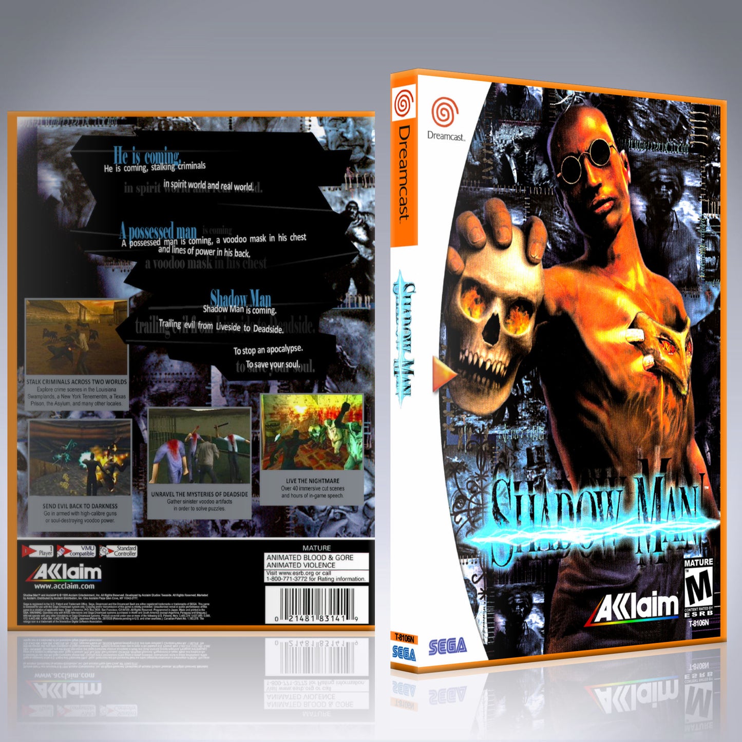 Dreamcast Custom Case - NO GAME - Shadow Man