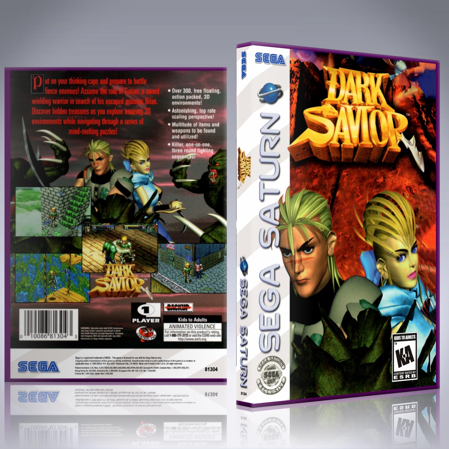 Sega Saturn Custom Case - NO GAME - Dark Savior