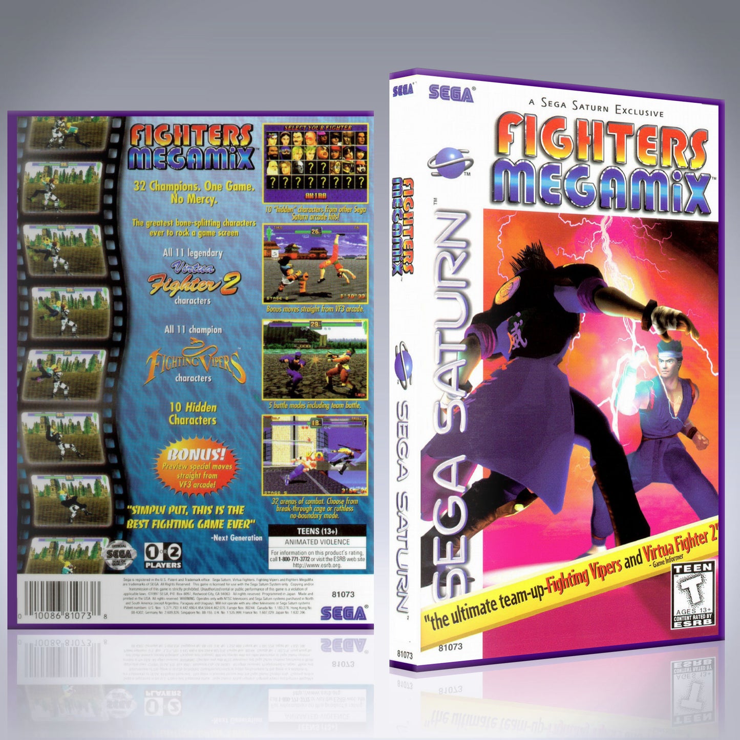 Sega Saturn Custom Case - NO GAME - Fighters Megamix