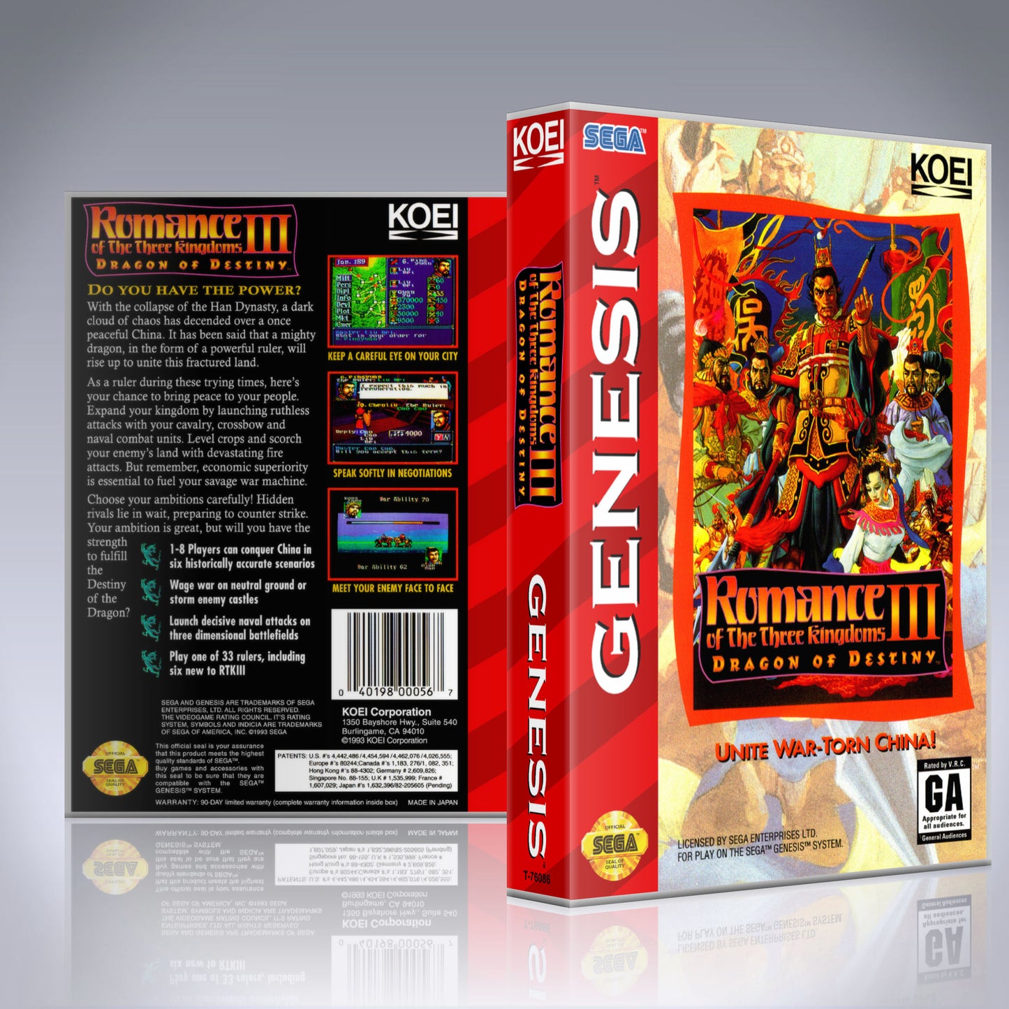 Sega Genesis - UGC - Romance of the Three Kingdoms III - Dragon of Destiny