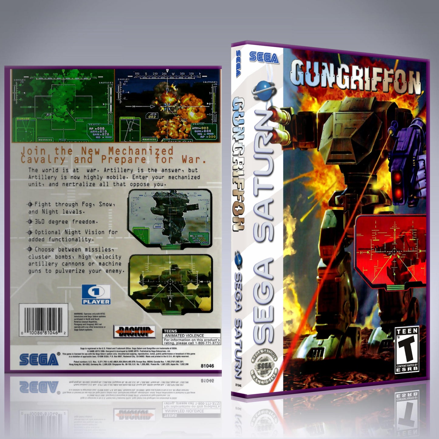 Sega Saturn Custom Case - NO GAME - Gun Griffon