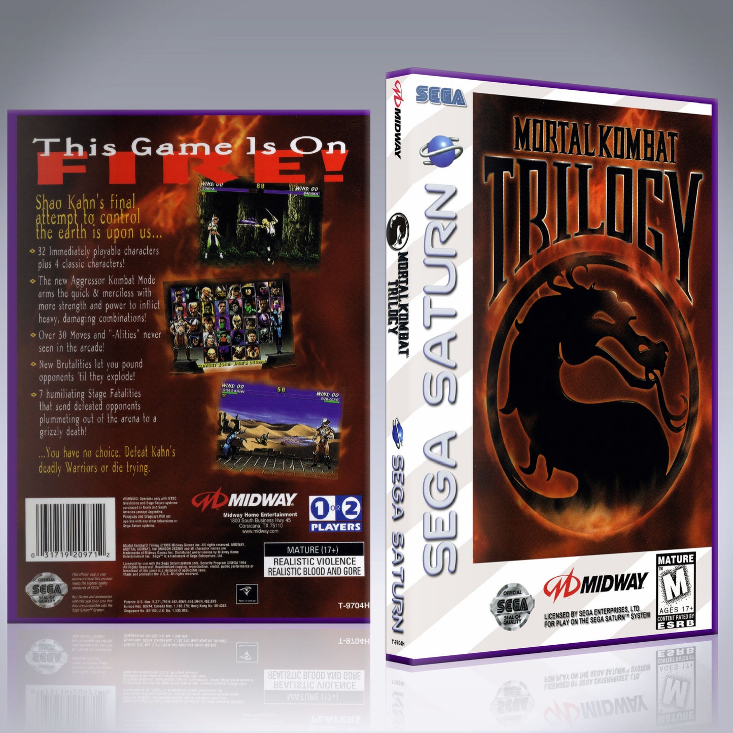 Sega Saturn Custom Case - NO GAME - Mortal Kombat Trilogy