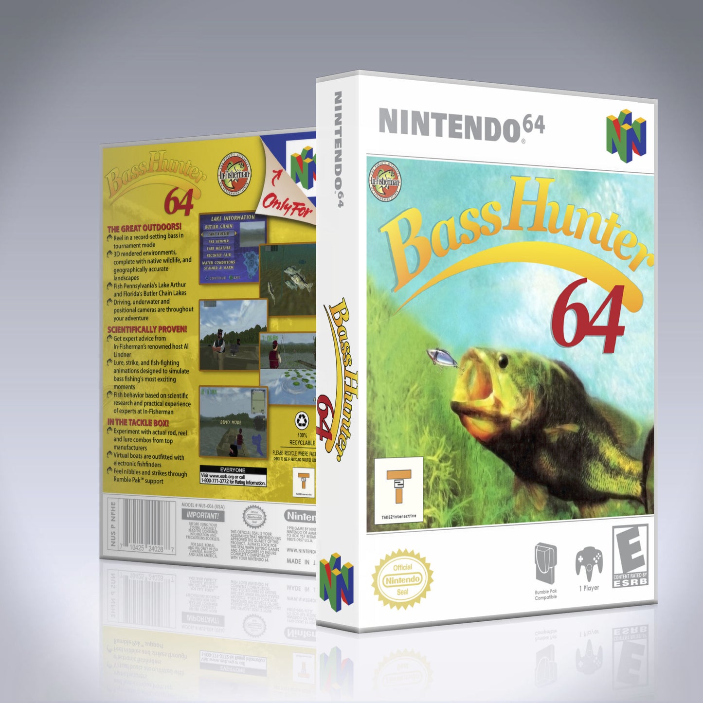 N64 Universal Game Case - NO GAME - Bass Hunter 64