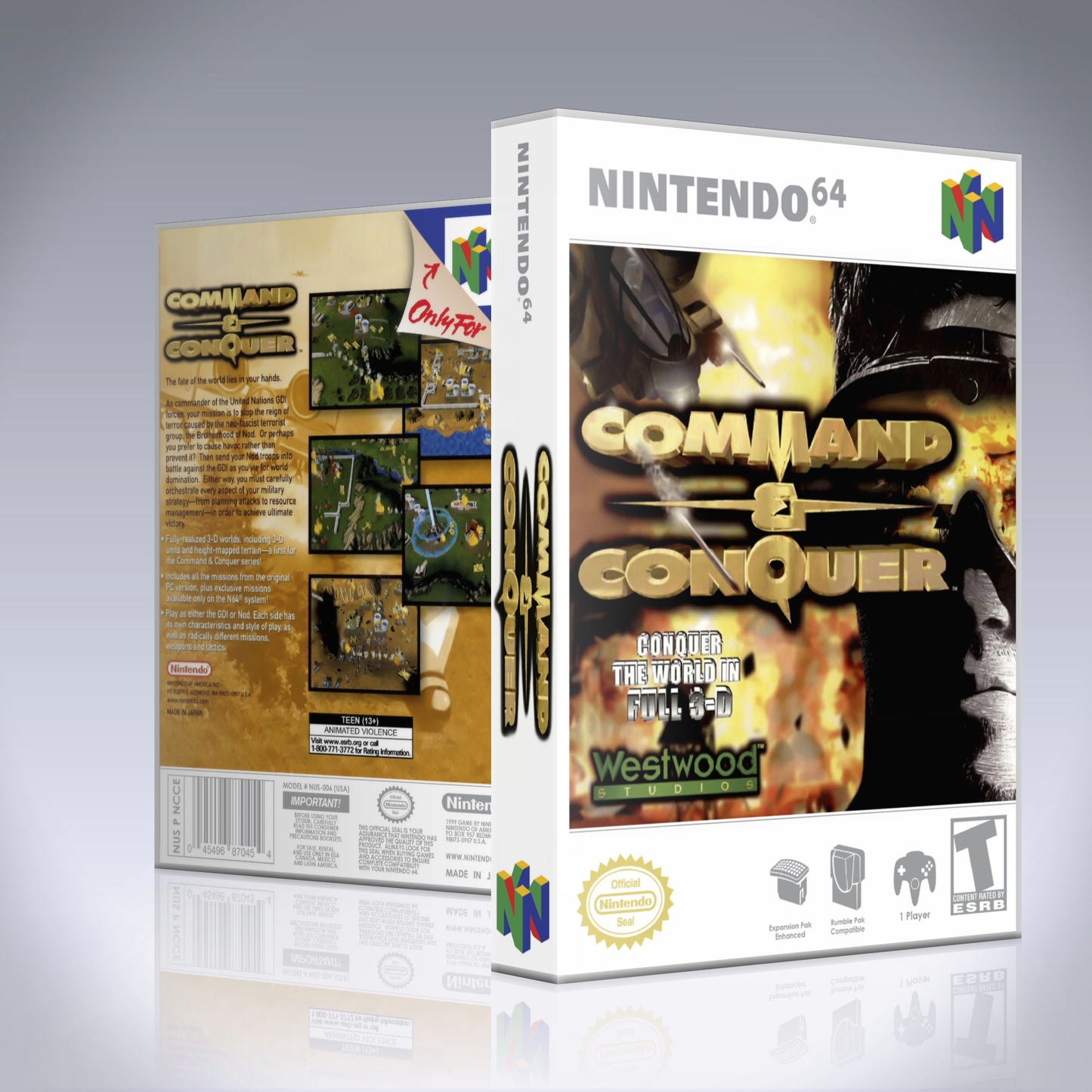 N64 Universal Game Case - NO GAME - Command and Conquer