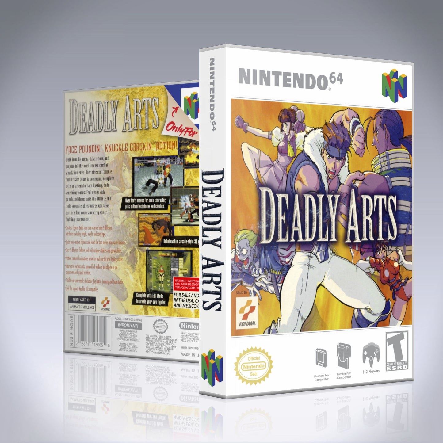 N64 Universal Game Case - NO GAME - Deadly Arts