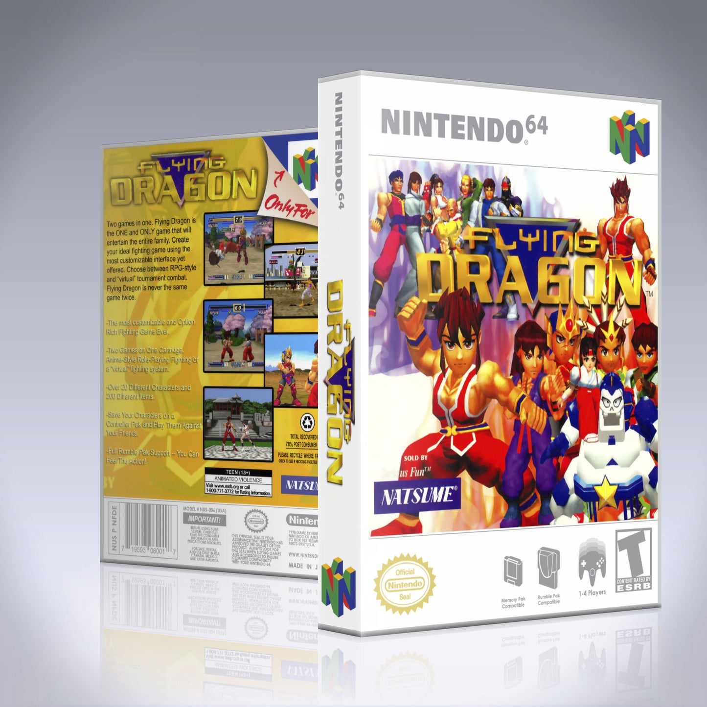 N64 Universal Game Case - NO GAME - Flying Dragon