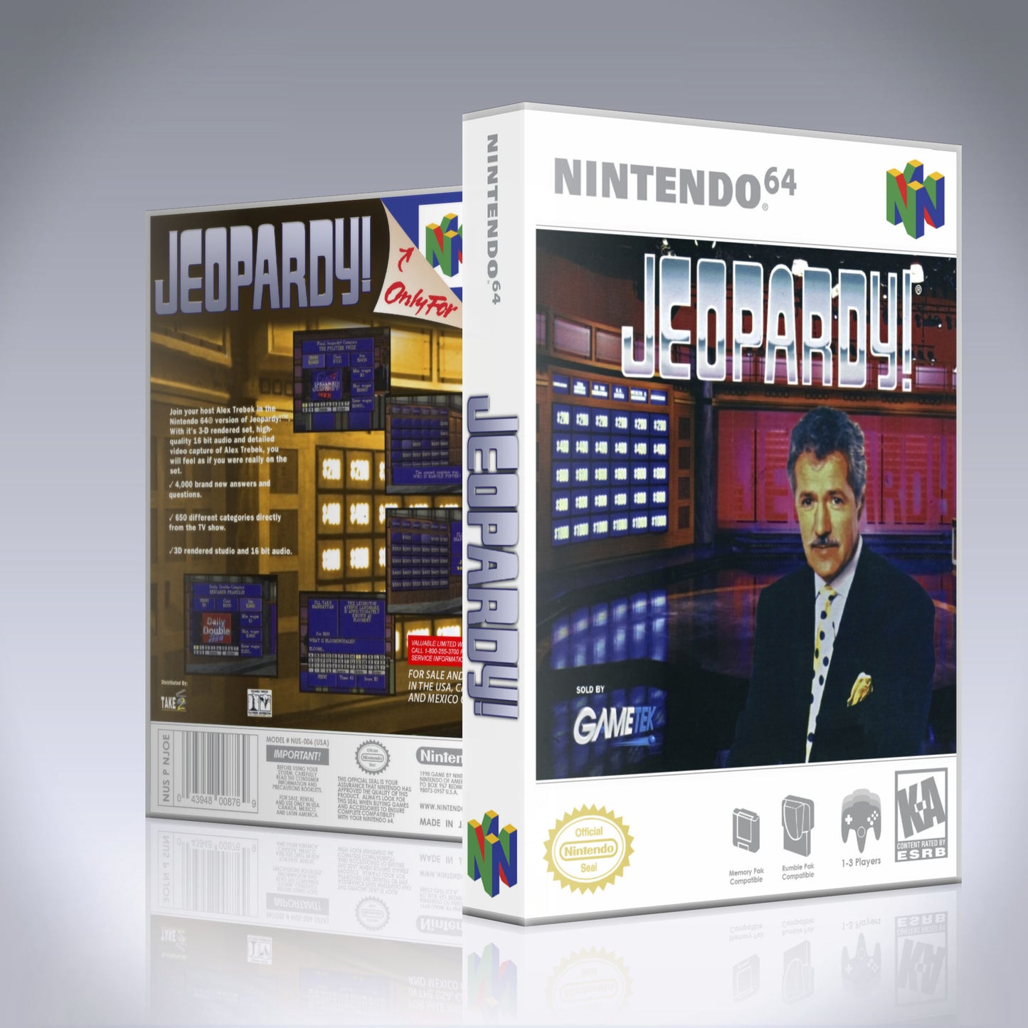N64 Universal Game Case - NO GAME - Jeopardy!