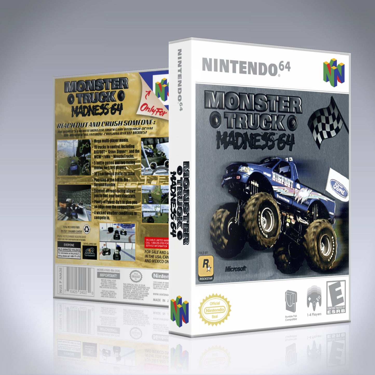 N64 Universal Game Case - NO GAME - Monster Truck Madness 64