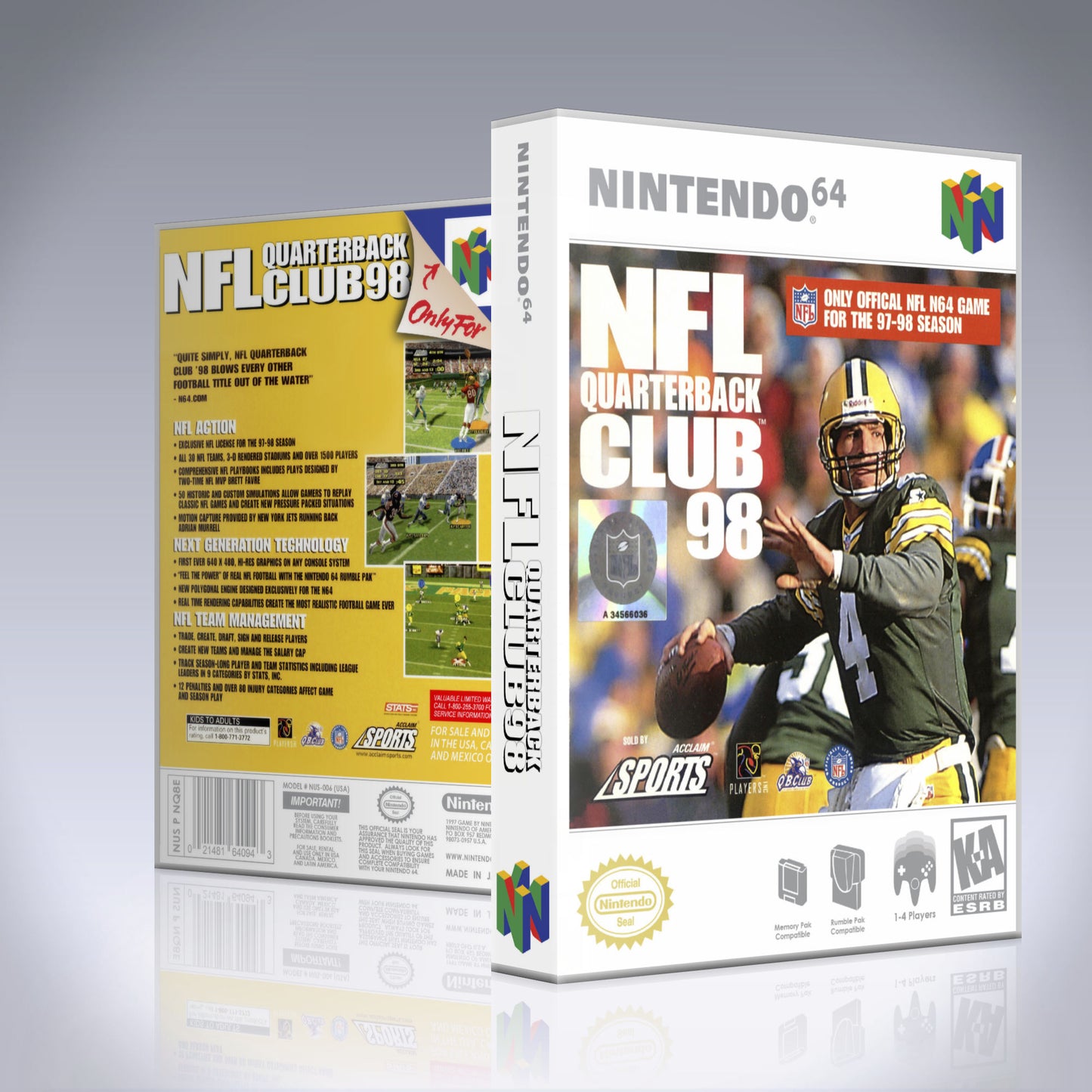 N64 Universal Game Case - NO GAME - NFL Quarterback Club 1998