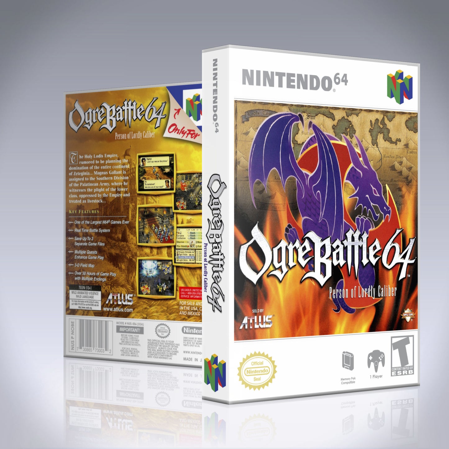 N64 Universal Game Case - NO GAME - Ogre Battle 64 - Person of Lordly Caliber