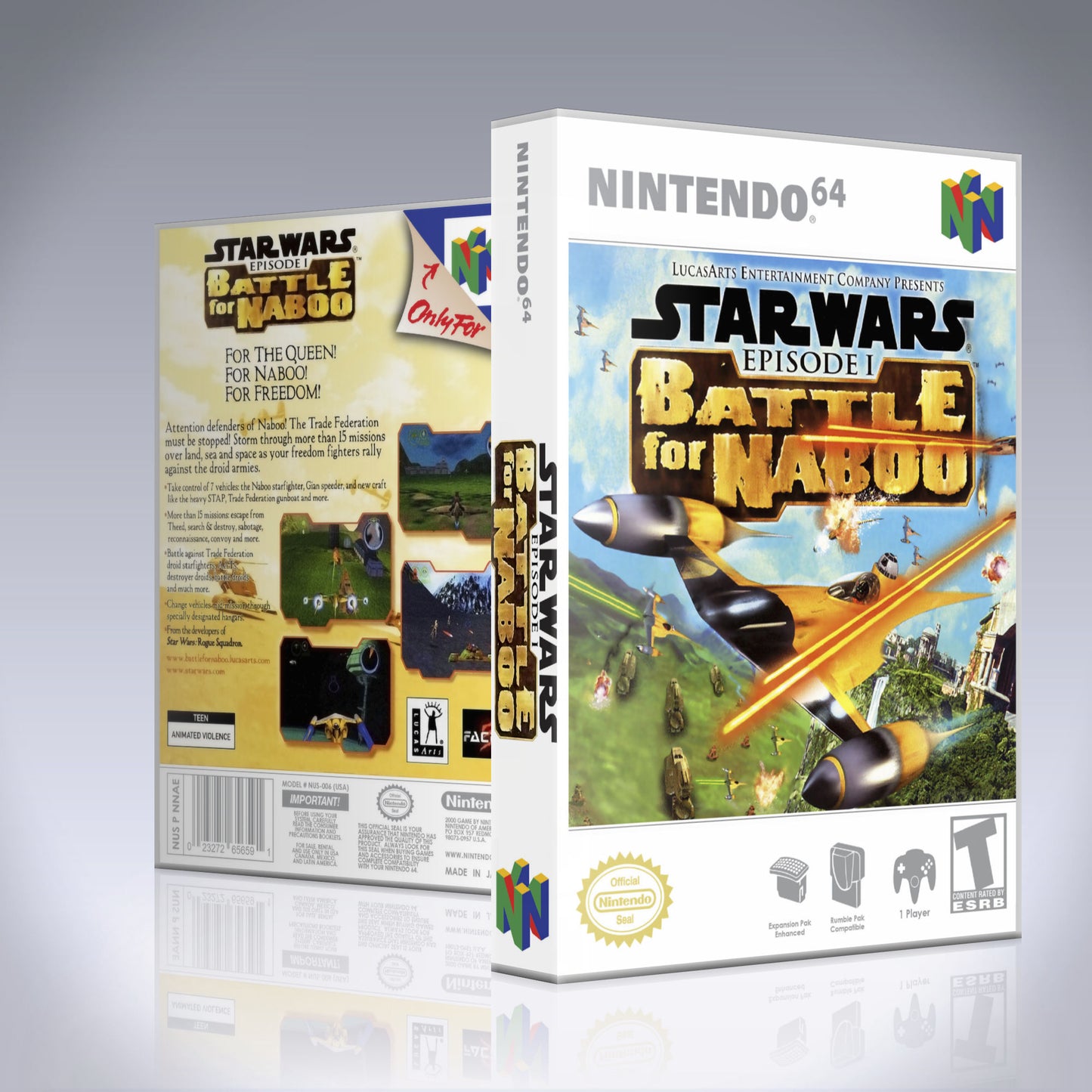 N64 Universal Game Case - NO GAME - Star Wars - Battle for Naboo