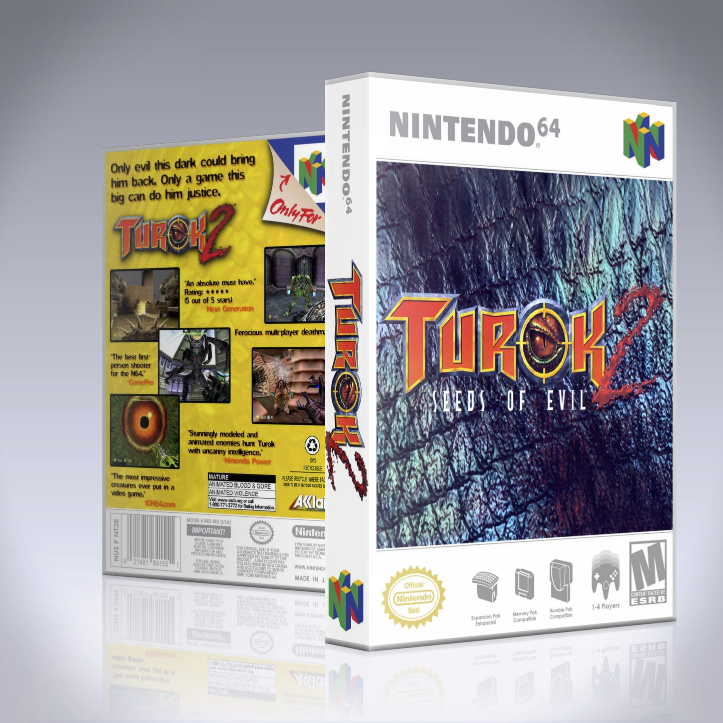 N64 Universal Game Case - NO GAME - Turok 2 - Seeds of Evil