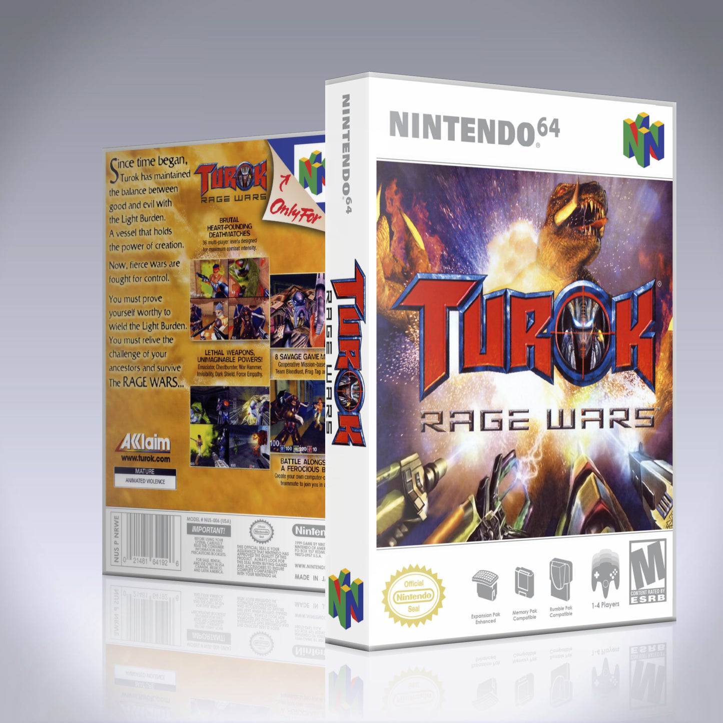 N64 Universal Game Case - NO GAME - Turok - Rage Wars
