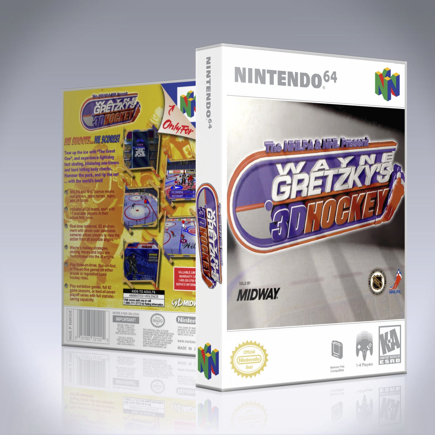 N64 Universal Game Case - NO GAME - Wayne Gretzky's 3D Hockey