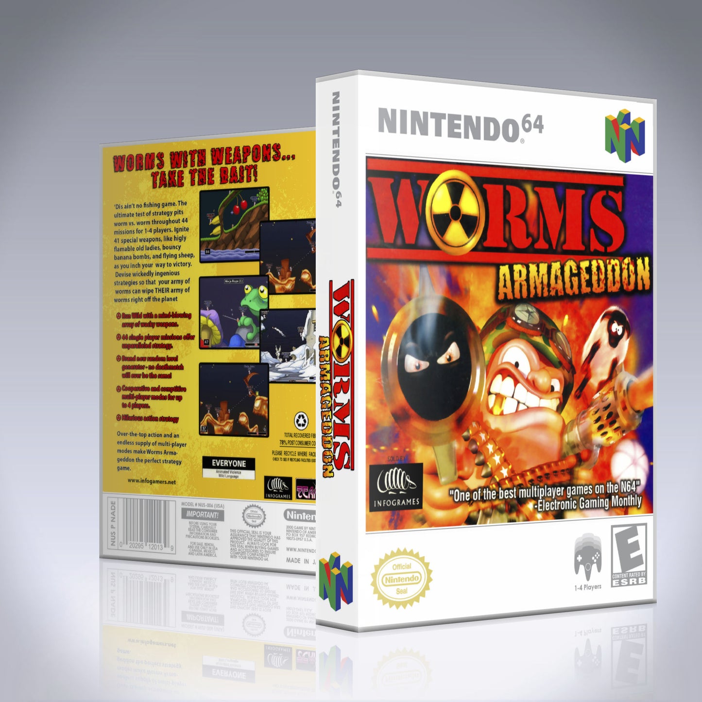 N64 Universal Game Case - NO GAME - Worms Armageddon