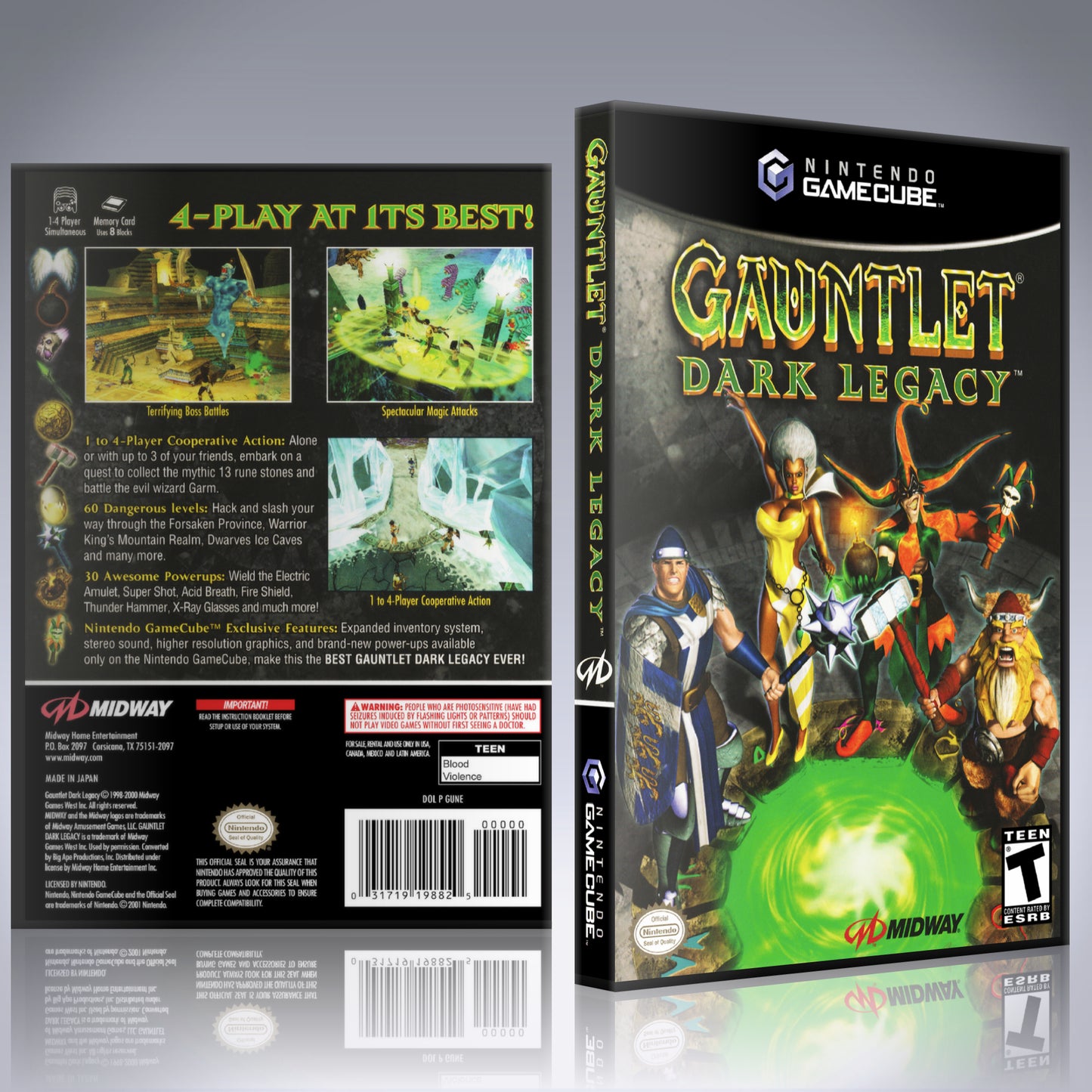 GameCube Replacement Case - NO GAME - Gauntlet - Dark Legacy