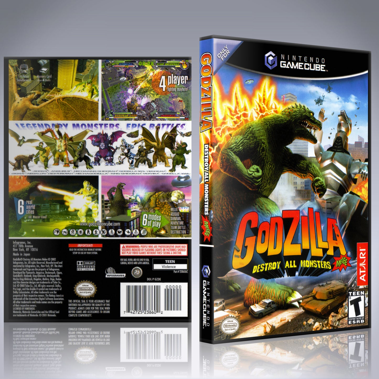 GameCube Replacement Case - NO GAME - Godzilla Destroy All Monsters