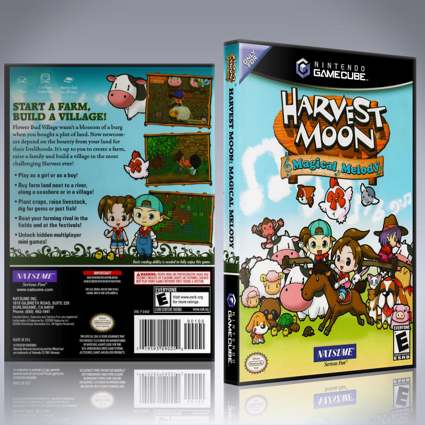 GameCube Replacement Case - NO GAME - Harvest Moon - Magical Melody
