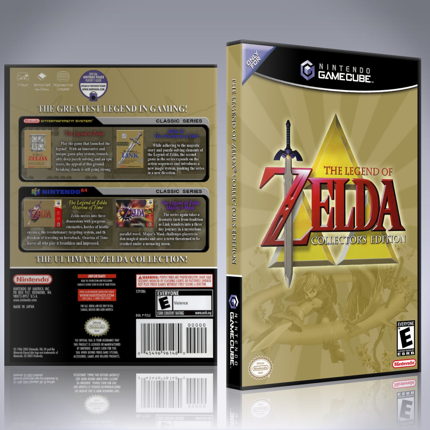 GameCube Replacement Case - NO GAME - Legend of Zelda - Collectors Edition - ALT