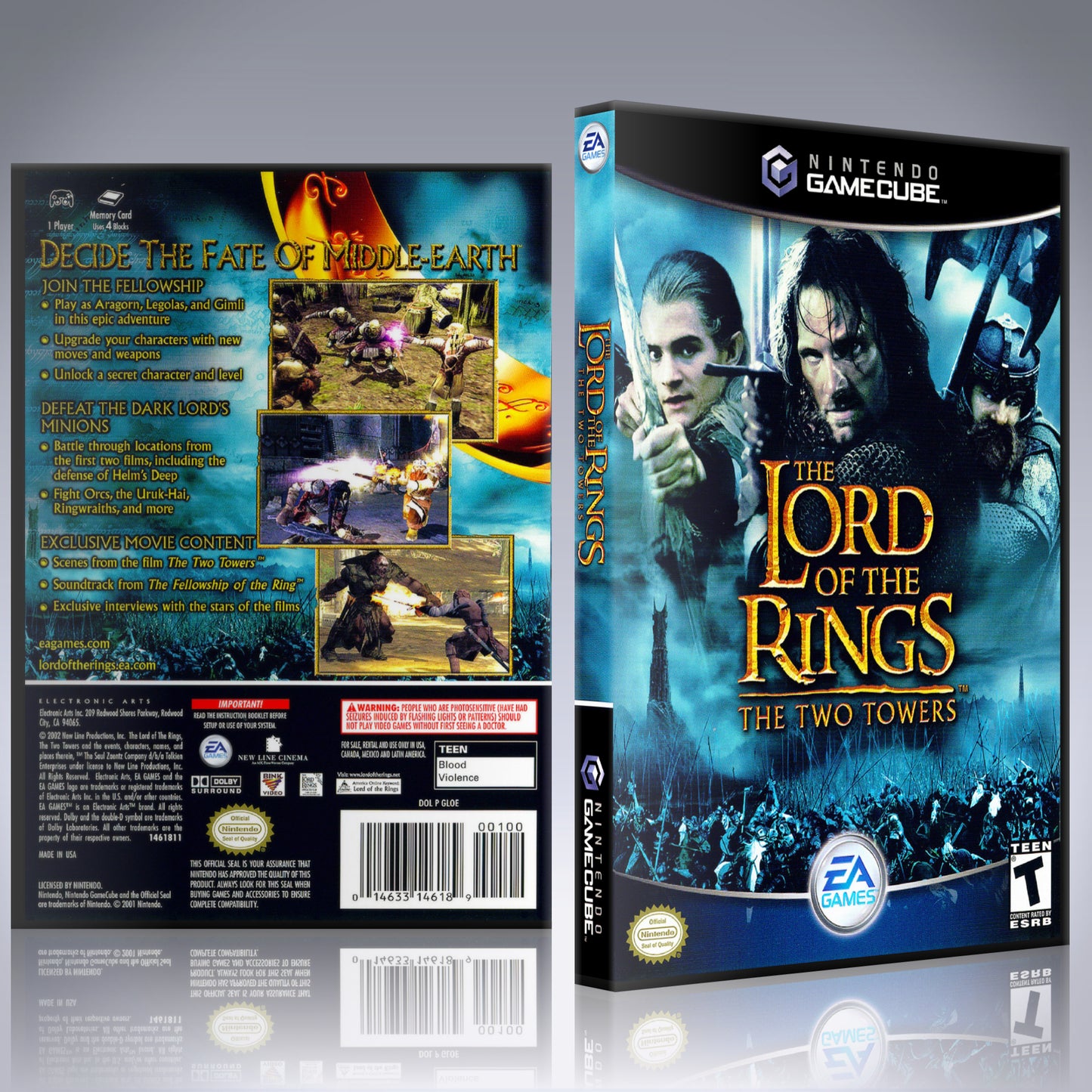 GameCube Replacement Case - NO GAME - Lord of the Rings - The Two Towers