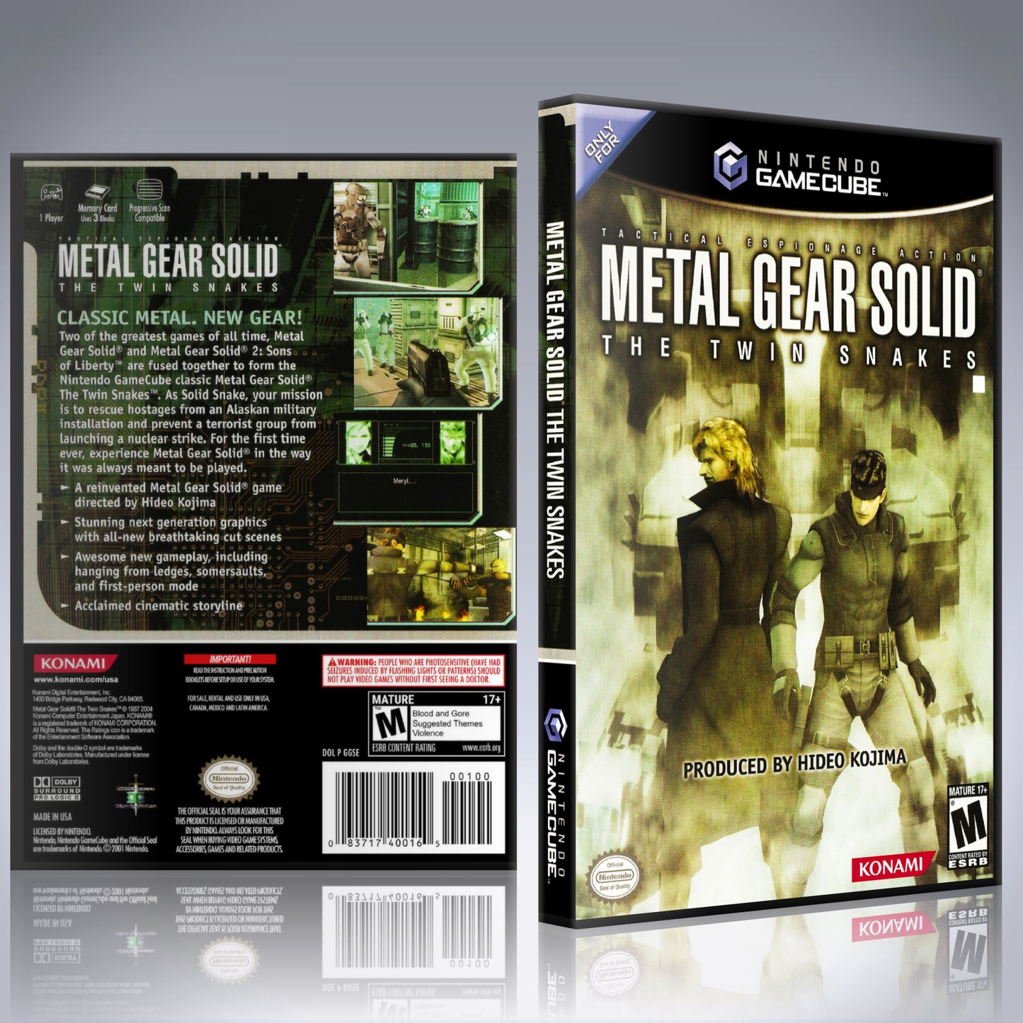 GameCube Replacement Case - NO GAME - Metal Gear Solid - The Twin Snakes