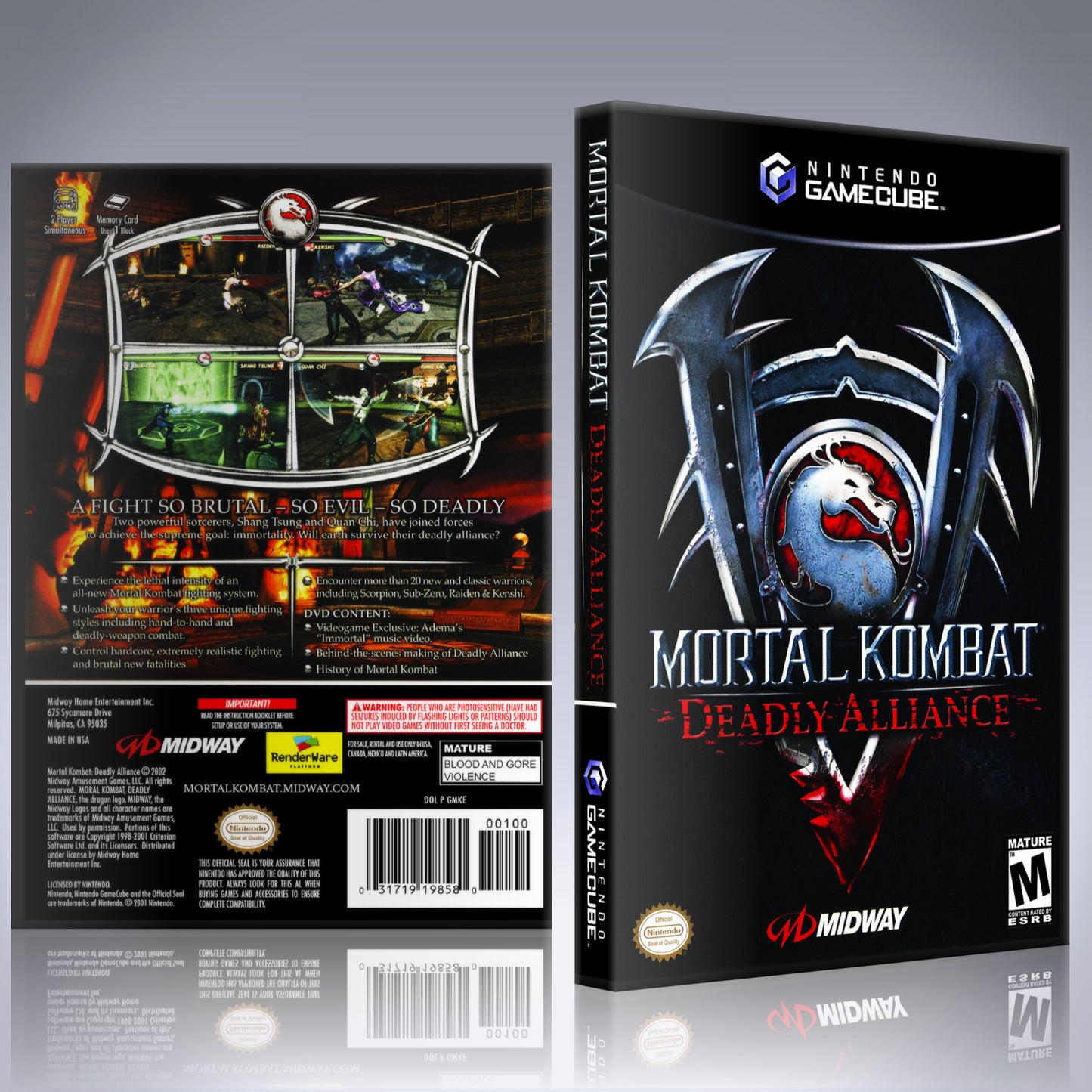 GameCube Replacement Case - NO GAME - Mortal Kombat - Deadly Alliance