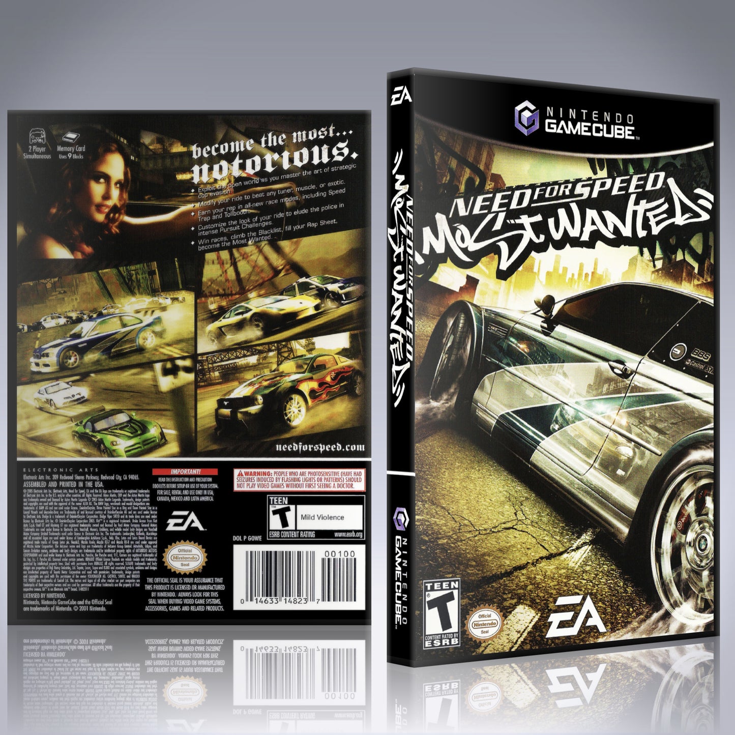 GameCube Replacement Case - NO GAME - Need for Speed - Most Wanted