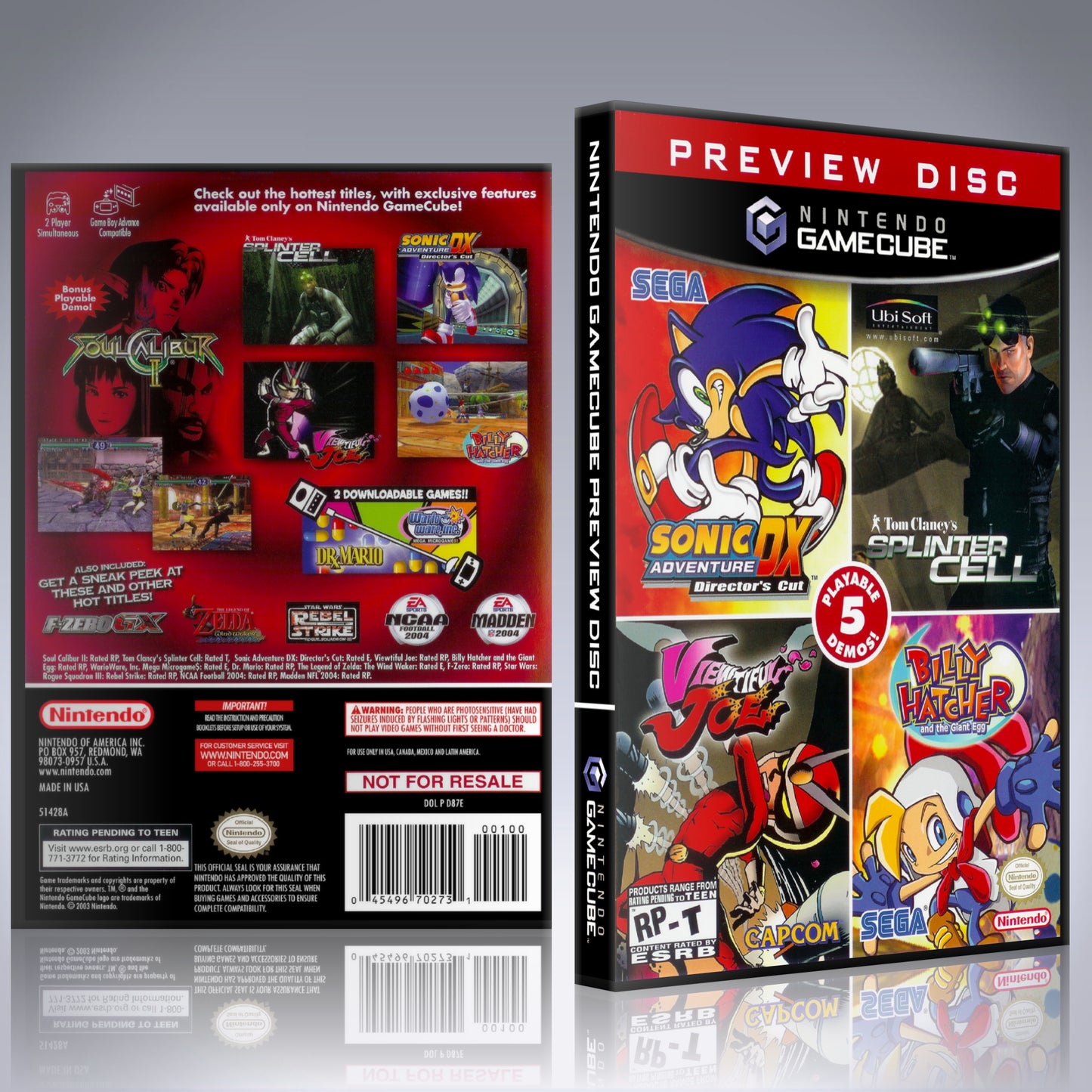 GameCube Replacement Case - NO GAME - Preview Disc
