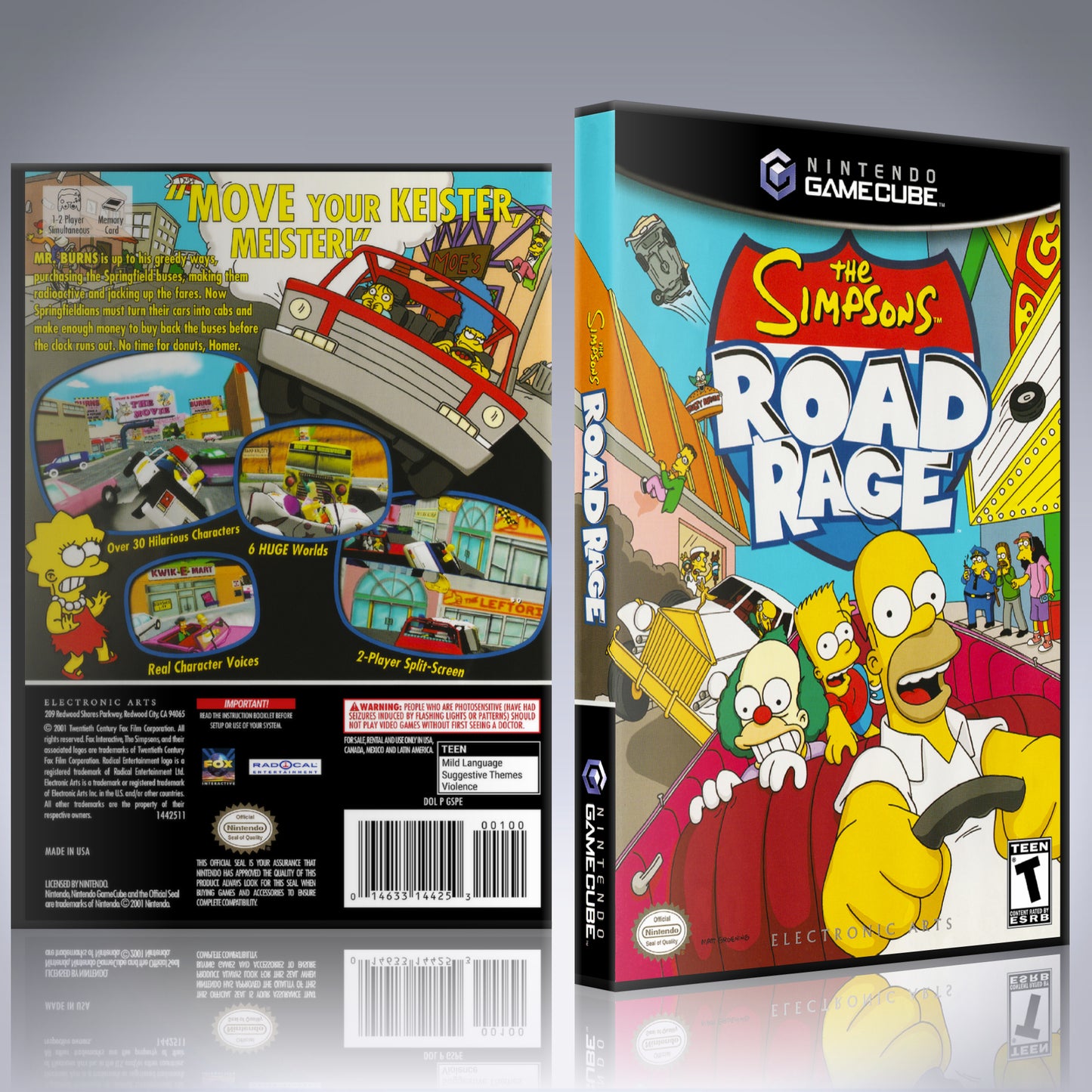 GameCube Replacement Case - NO GAME - Simpsons Road Rage