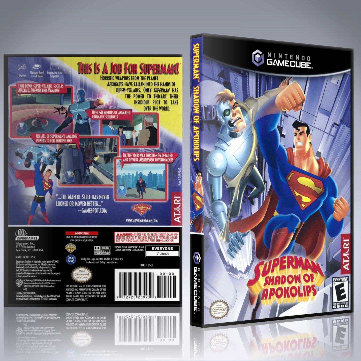 GameCube Replacement Case - NO GAME - Superman - Shadow of Apokolips