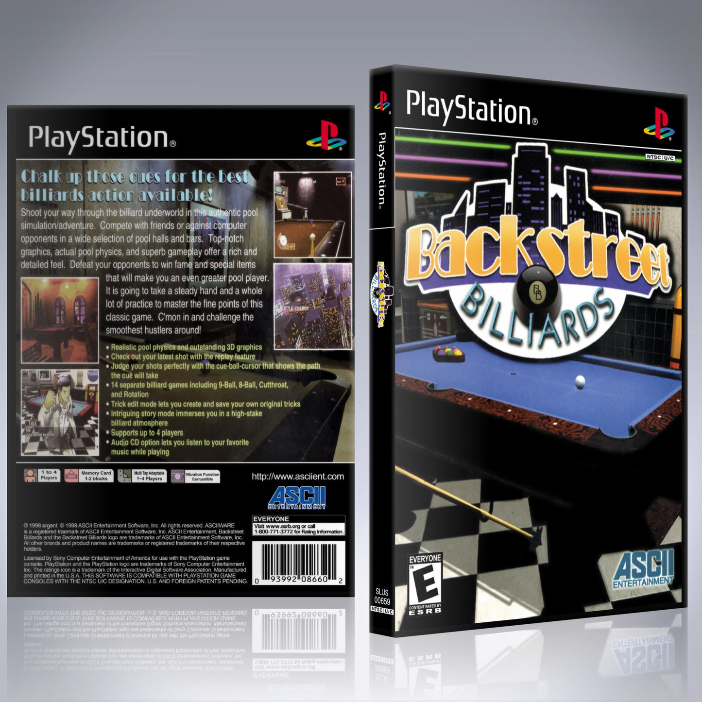 PS1 Case - NO GAME - Backstreet Billiards