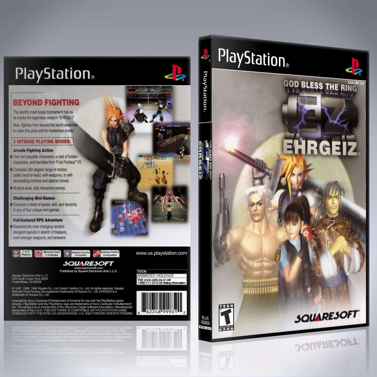 PS1 Case - NO GAME - Ehrgeiz - God Bless the Ring