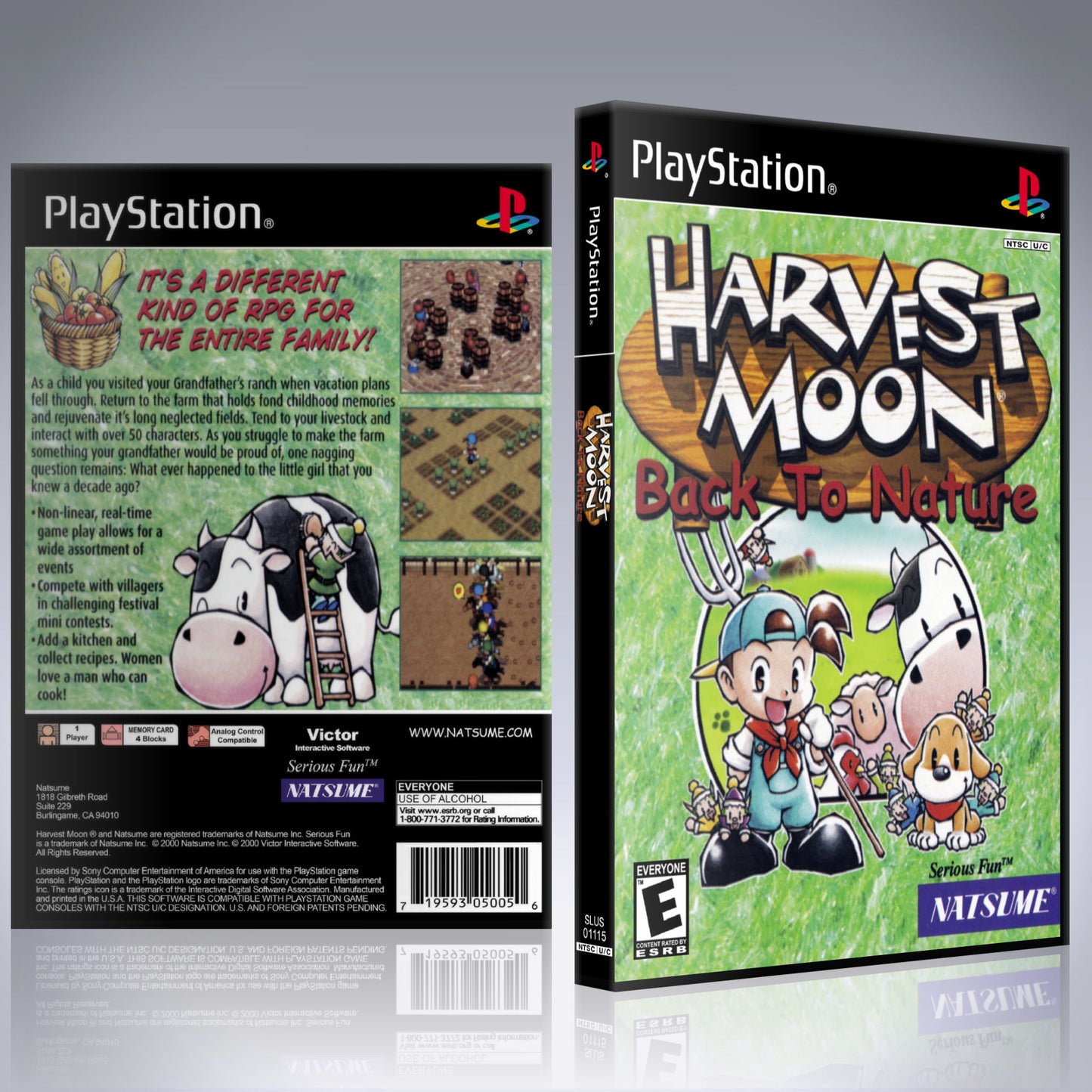 PS1 Case - NO GAME - Harvest Moon - Back to Nature