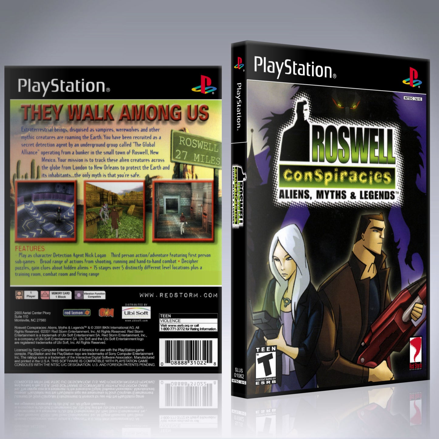 PS1 Case - NO GAME - Roswell Conspiracies