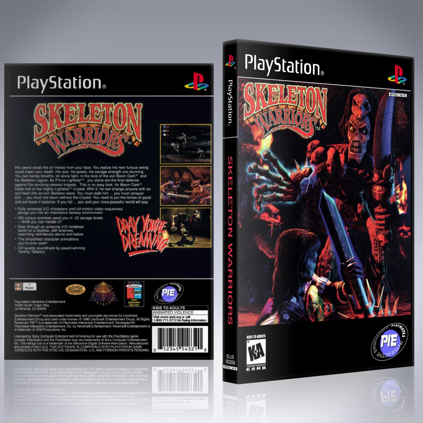 PS1 Case - NO GAME - Skeleton Warriors