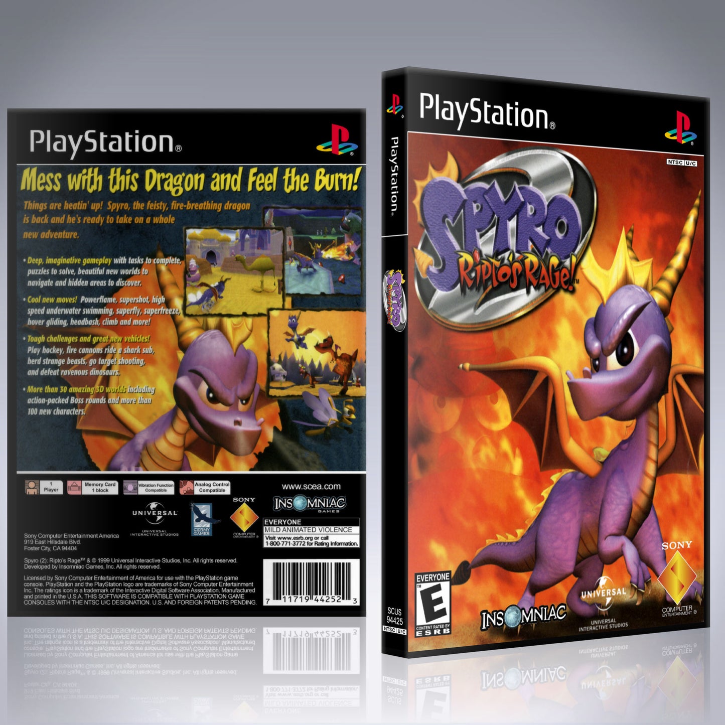 PS1 Case - NO GAME - Spyro 2 - Ripto's Rage