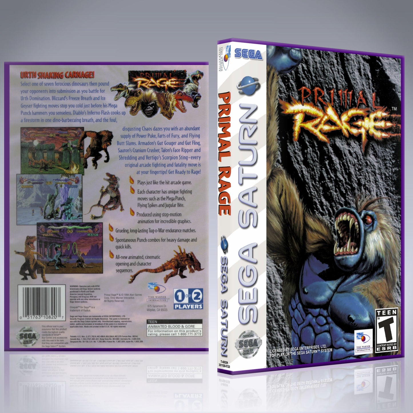 Sega Saturn Custom Case - NO GAME - Primal Rage