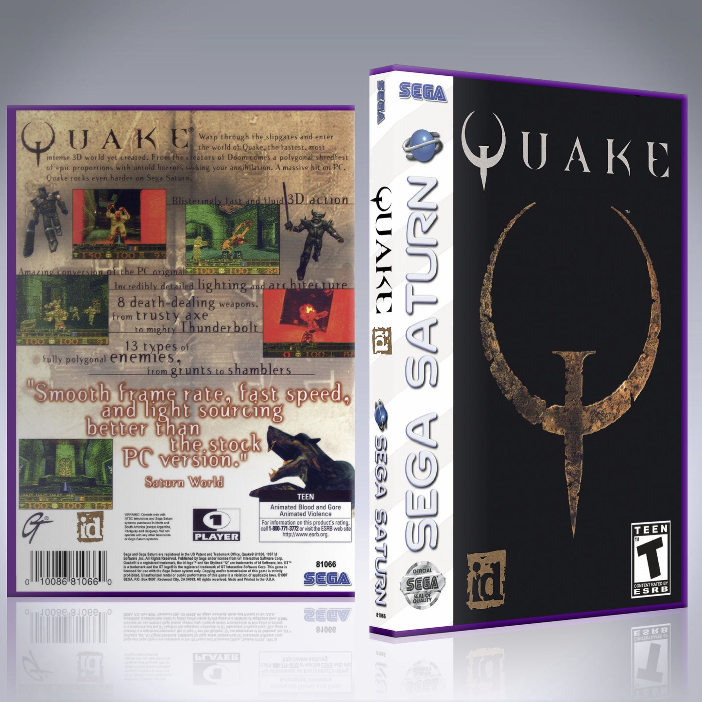 Sega Saturn Custom Case - NO GAME - Quake