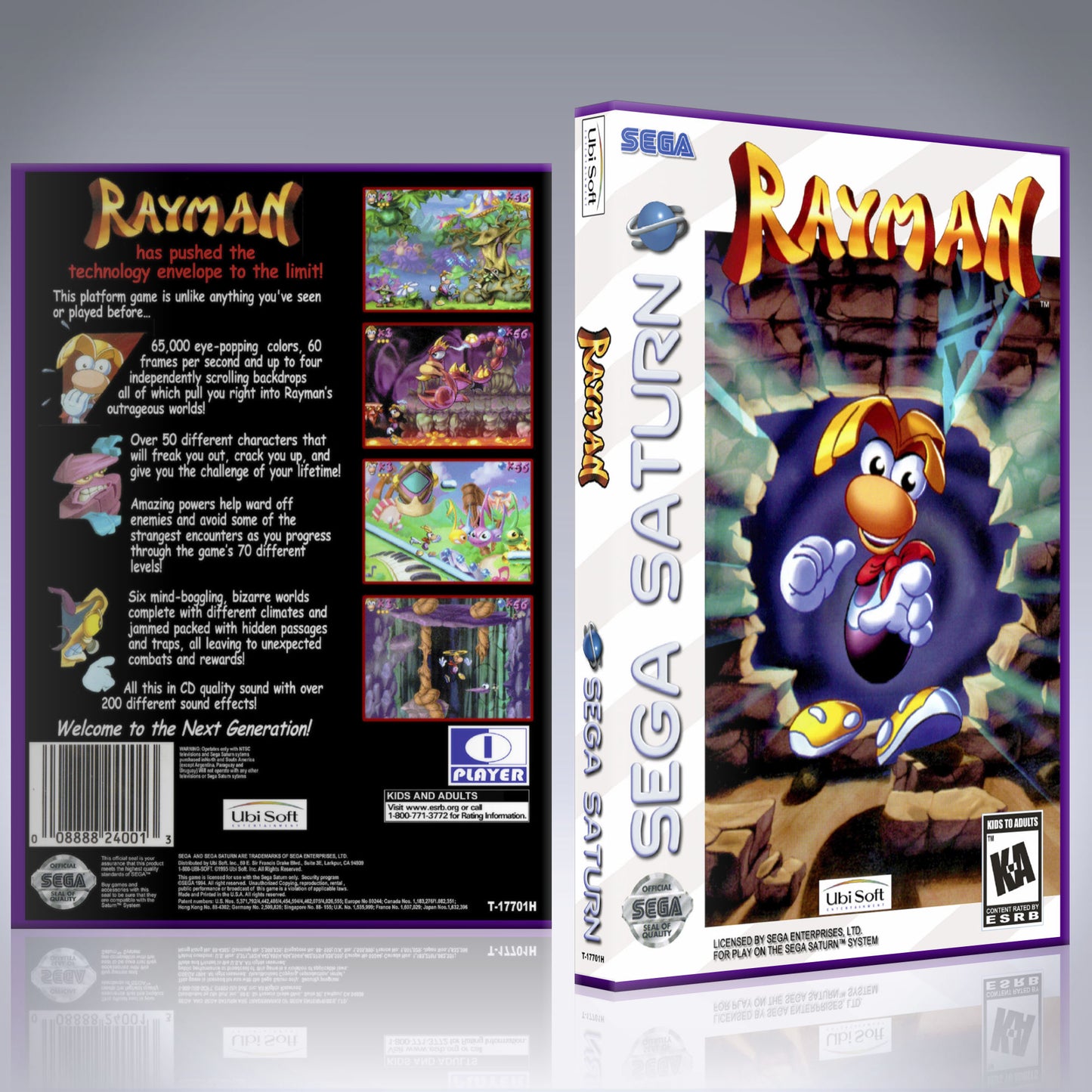 Sega Saturn Custom Case - NO GAME - Rayman