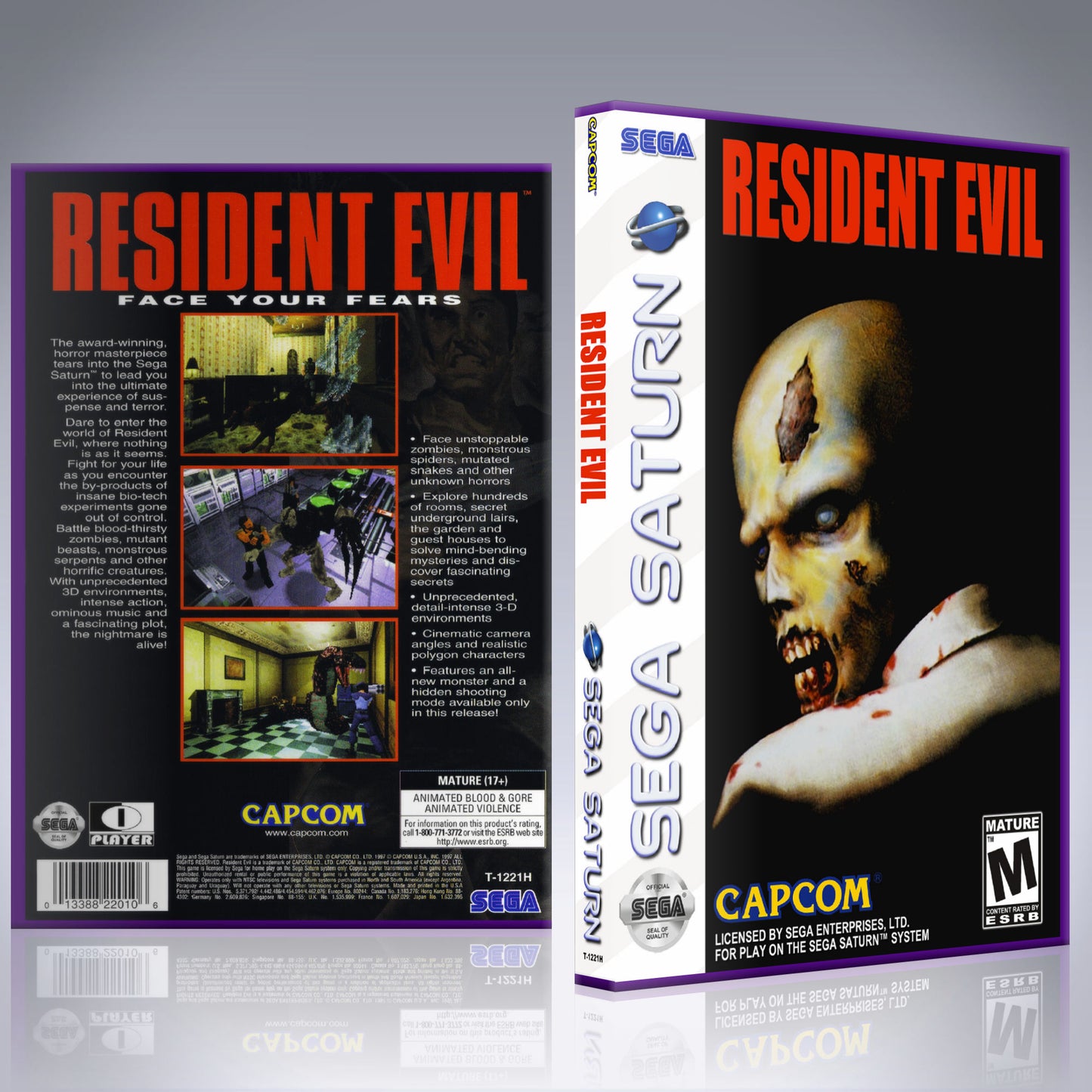 Sega Saturn Custom Case - NO GAME - Resident Evil