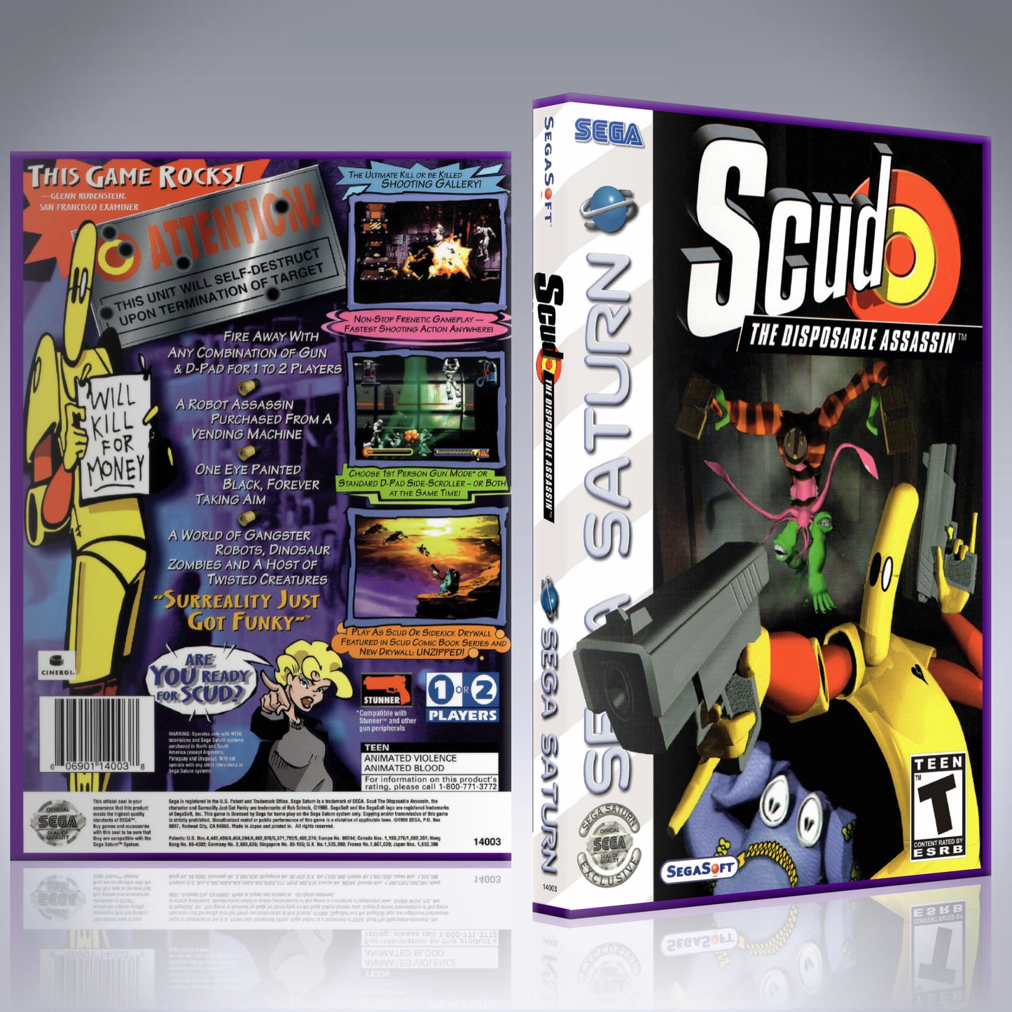 Sega Saturn Custom Case - NO GAME - Scud - The Disposable Assassin