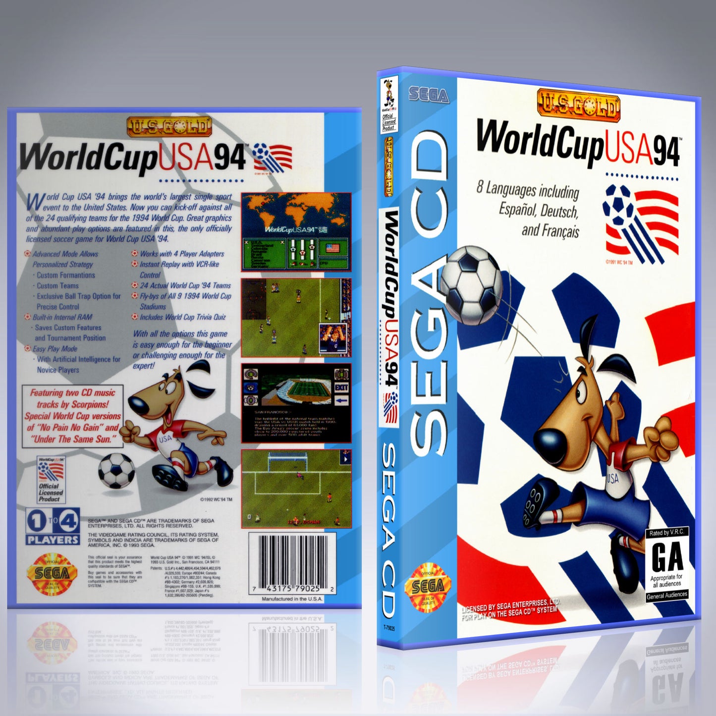 Sega CD Custom Case - NO GAME - World Cup USA '94
