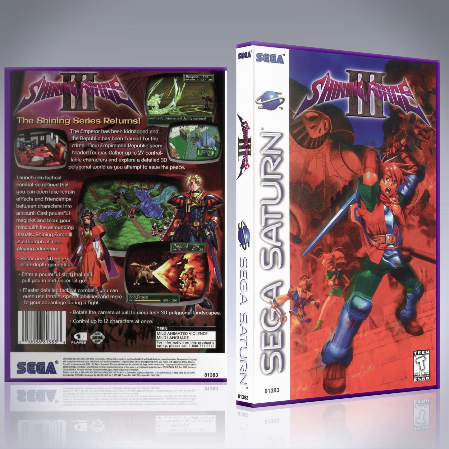 Sega Saturn Custom Case - NO GAME - Shining Force III