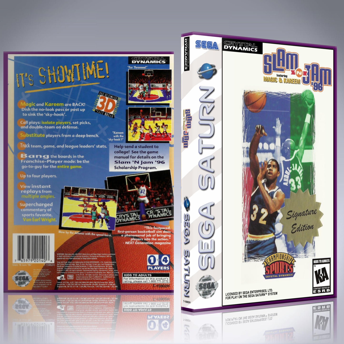 Sega Saturn Custom Case - NO GAME - Slam N Jam '96
