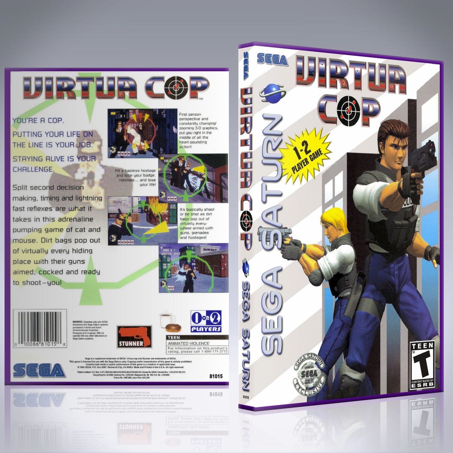 Sega Saturn Custom Case - NO GAME - Virtua Cop