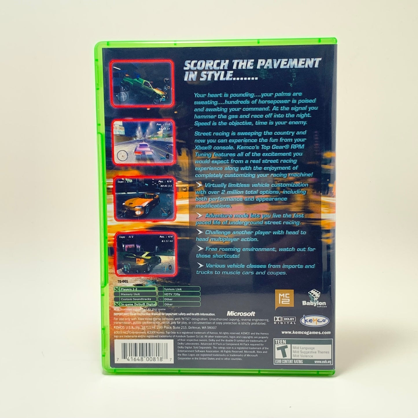 XBox - NO GAME - Top Gear - RPM Tuning